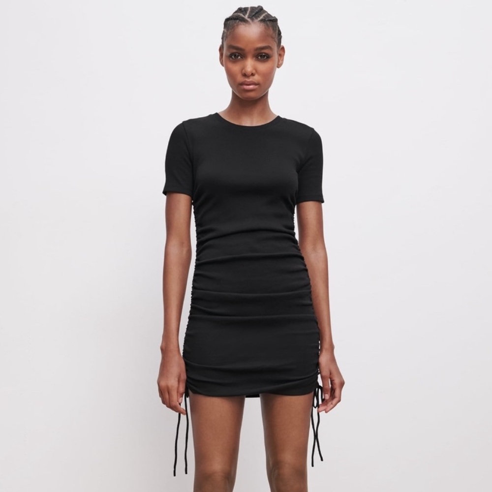 Zara Black Ruched Dress
